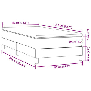 Boxspringbett mit Matratze Hellgrau 80x210 cm Samt