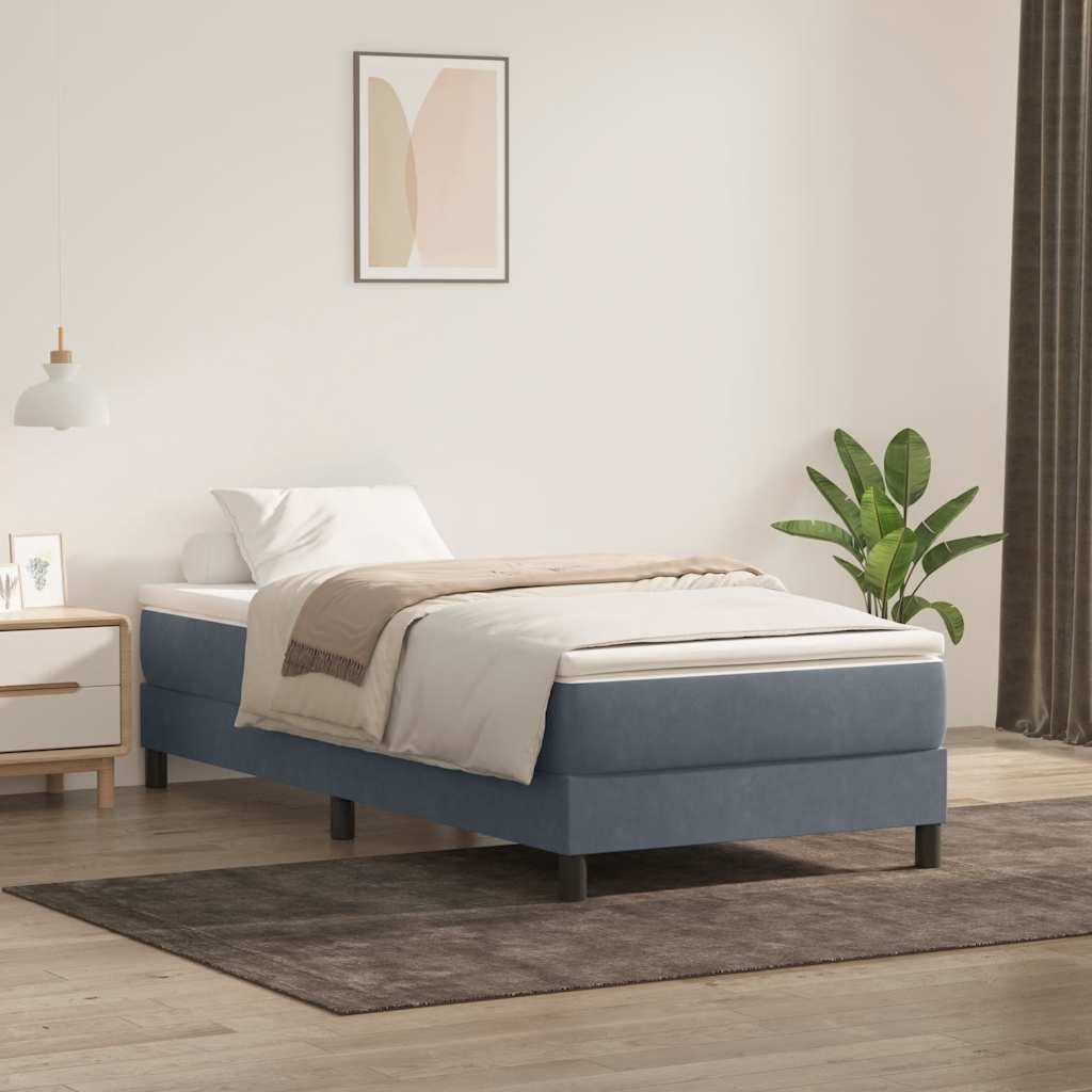 Boxspringbett mit Matratze Dunkelgrau 80x210 cm