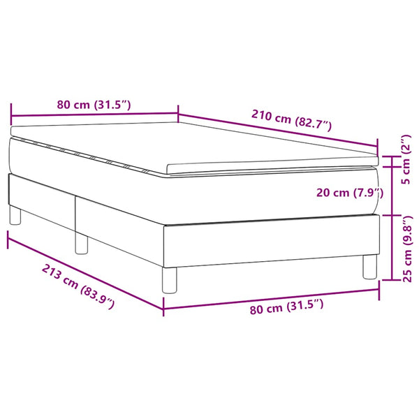 Boxspringbett mit Matratze Dunkelblau 80x210 cm