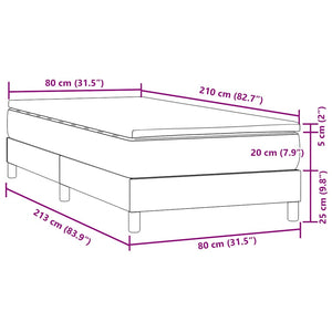 Boxspringbett Rosa 80x210 cm Samt mit Matratze