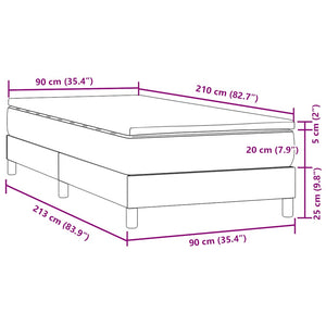 Boxspringbett mit Matratze Hellgrau 90x210 cm