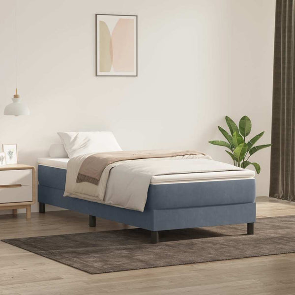 Boxspringbett mit Matratze Dunkelgrau 90x210 cm