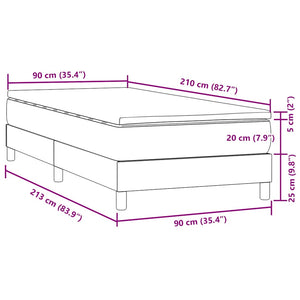 Boxspringbett Rosa 90x210 cm Samt mit Matratze