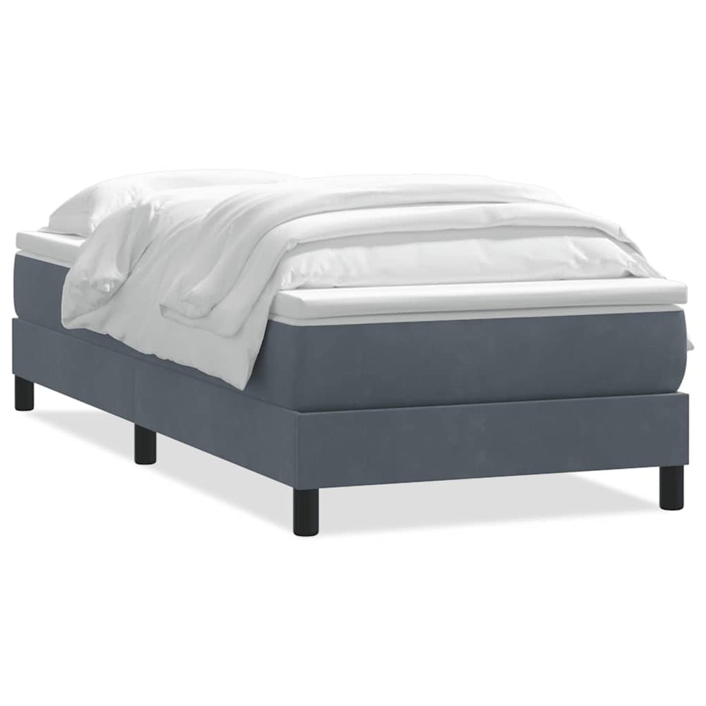 Boxspringbett mit Matratze Dunkelgrau 100x210 cm Samt