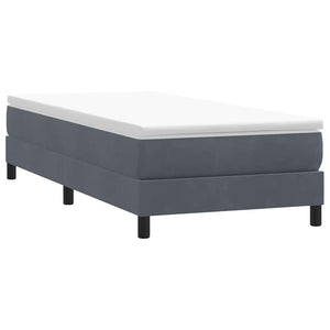 Boxspringbett mit Matratze Dunkelgrau 100x210 cm Samt