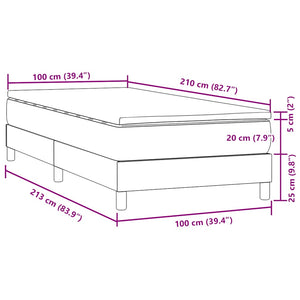 Boxspringbett mit Matratze Dunkelgrau 100x210 cm Samt