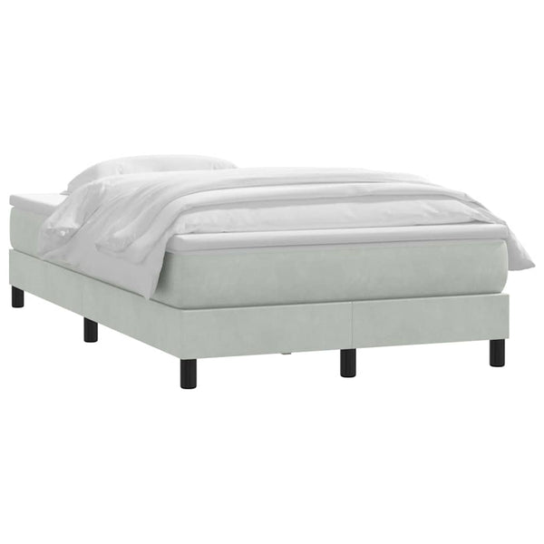 Boxspringbett mit Matratze Hellgrau 120x210 cm Samt