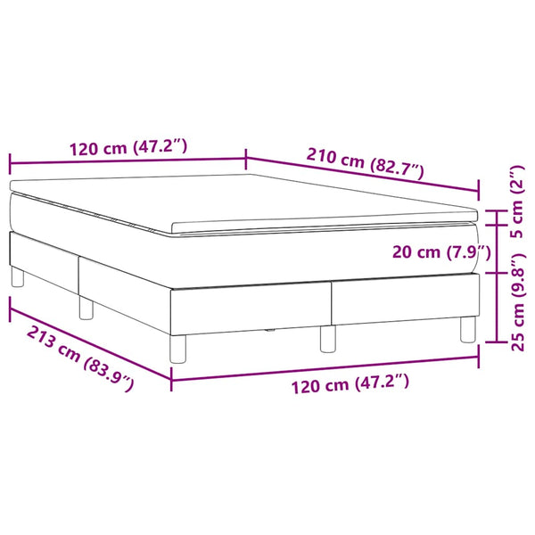 Boxspringbett mit Matratze Hellgrau 120x210 cm Samt