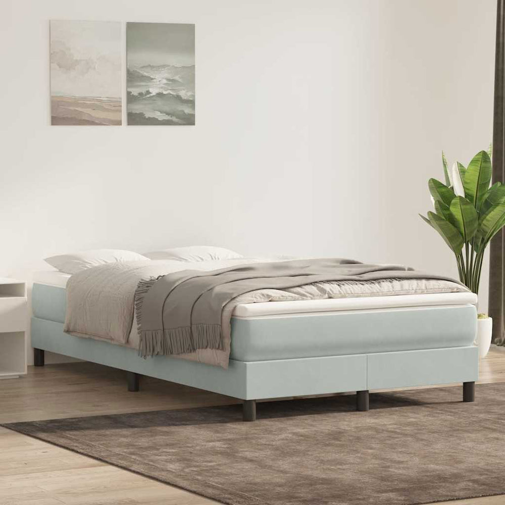 Boxspringbett mit Matratze Hellgrau 120x210 cm Samt