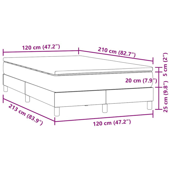 Boxspringbett mit Matratze Dunkelgrau 120x210 cm