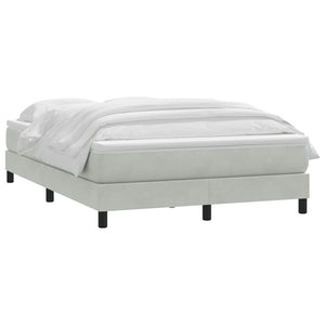 Boxspringbett mit Matratze Hellgrau 140x210 cm Samt