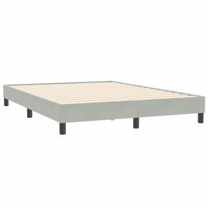 Boxspringbett mit Matratze Hellgrau 140x210 cm Samt