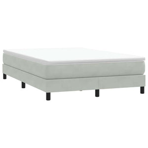 Boxspringbett mit Matratze Hellgrau 140x210 cm Samt