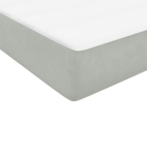 Boxspringbett mit Matratze Hellgrau 140x210 cm Samt