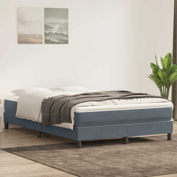 Boxspringbett mit Matratze Dunkelgrau 140x210 cm