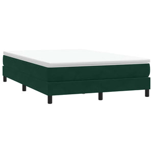 Boxspringbett Dunkelgrün 140x210 cm Samt mit Matratze