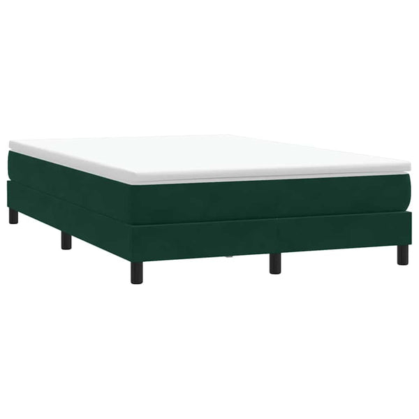 Boxspringbett Dunkelgrün 140x210 cm Samt mit Matratze