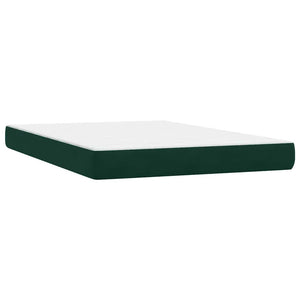 Boxspringbett Dunkelgrün 140x210 cm Samt mit Matratze
