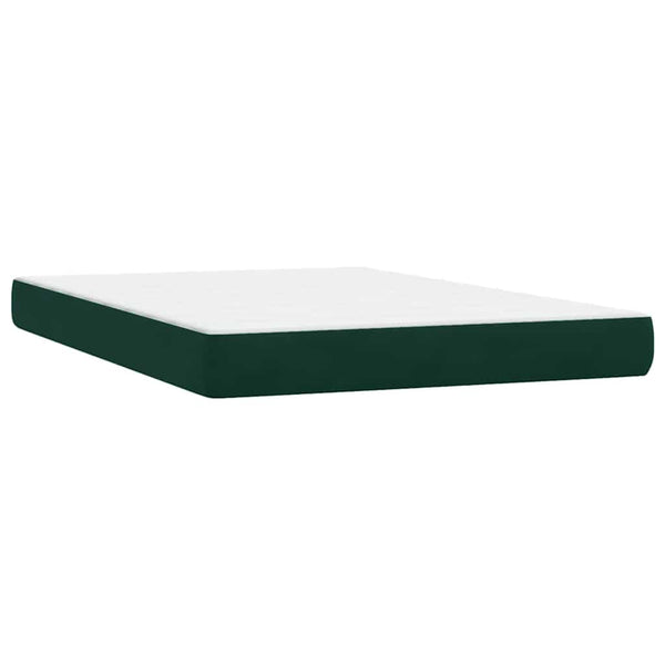 Boxspringbett Dunkelgrün 140x210 cm Samt mit Matratze
