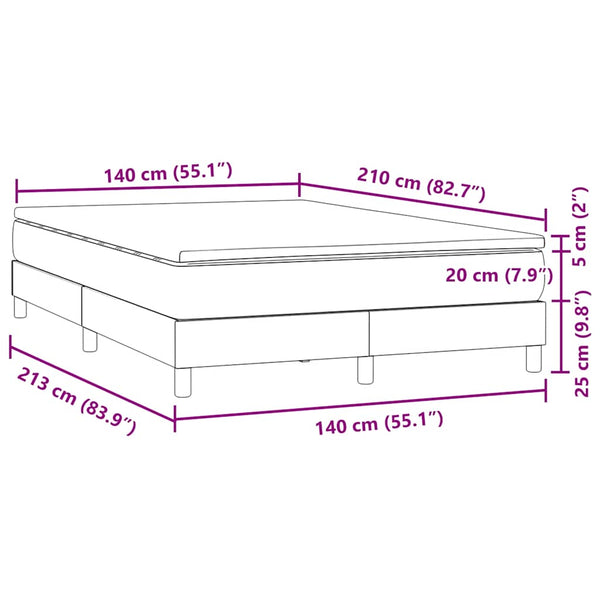 Boxspringbett Dunkelgrün 140x210 cm Samt mit Matratze