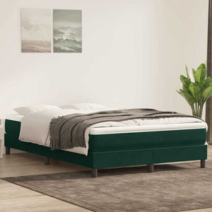 Boxspringbett Dunkelgrün 140x210 cm Samt mit Matratze