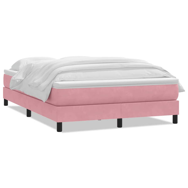 Boxspringbett Rosa 140x210 cm Samt mit Matratze