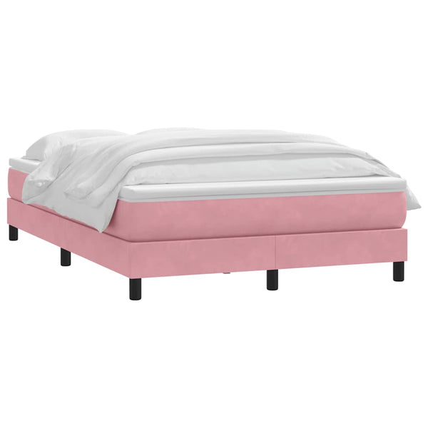 Boxspringbett Rosa 140x210 cm Samt mit Matratze