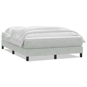 vidaXL Box Spring Bed with Mattress Light Gray 160x210 cm Velvet