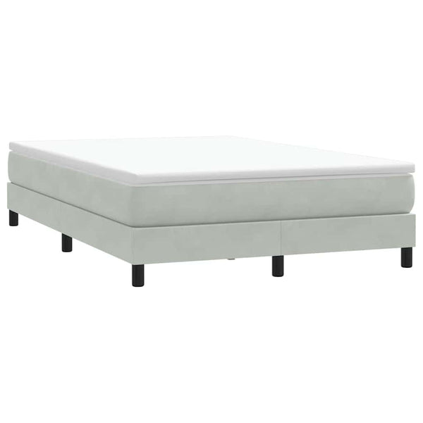 vidaXL Box Spring Bed with Mattress Light Gray 160x210 cm Velvet