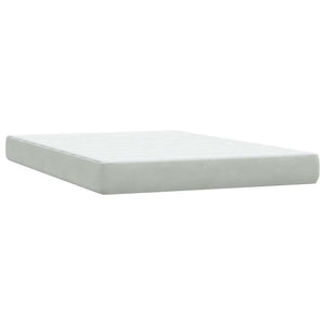 vidaXL Box Spring Bed with Mattress Light Gray 160x210 cm Velvet