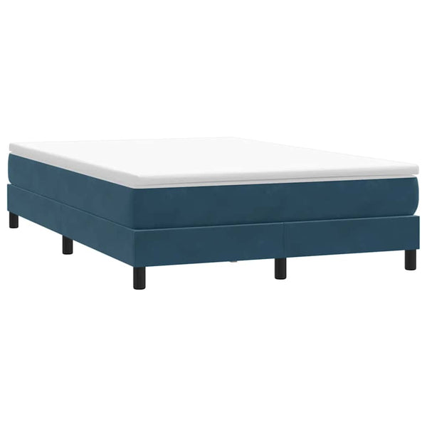 Boxspringbett mit Matratze Dunkelblau 160x210 cm Samt