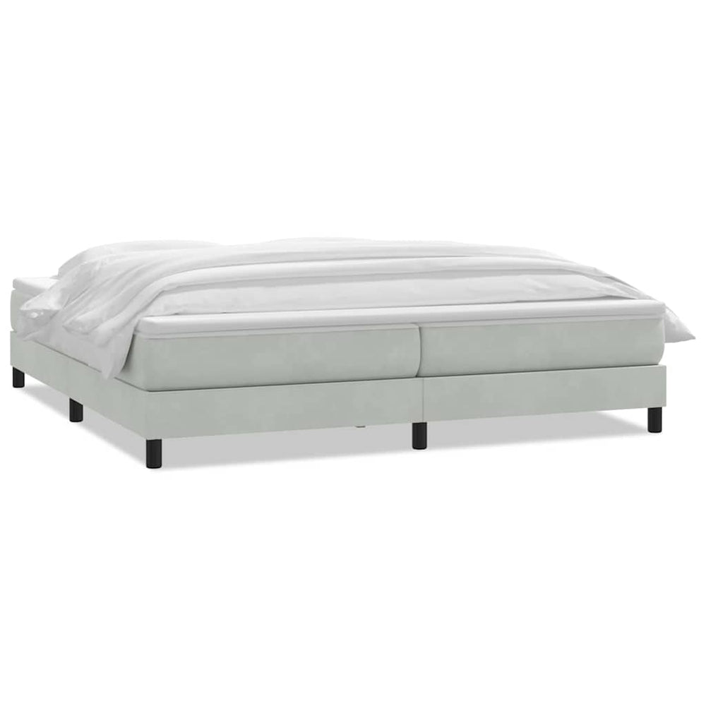 Boxspringbett mit Matratze Hellgrau 180x210 cm Samt