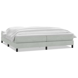 Boxspringbett mit Matratze Hellgrau 180x210 cm Samt