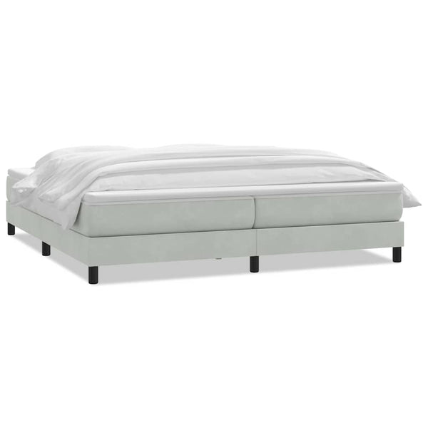 Boxspringbett mit Matratze Hellgrau 180x210 cm Samt
