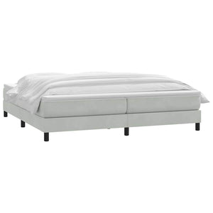 Boxspringbett mit Matratze Hellgrau 180x210 cm Samt