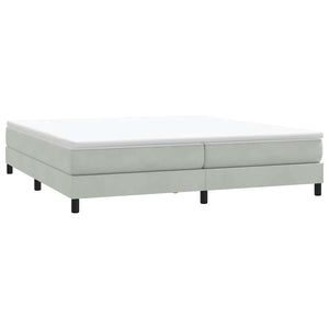 Boxspringbett mit Matratze Hellgrau 180x210 cm Samt