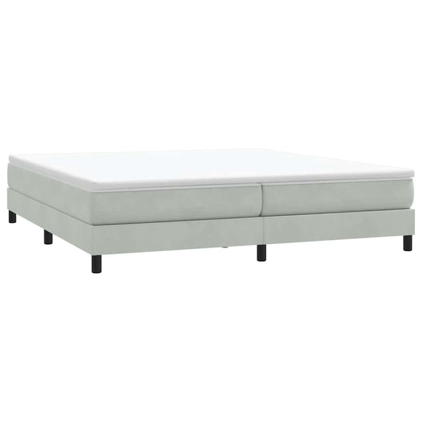 Boxspringbett mit Matratze Hellgrau 180x210 cm Samt