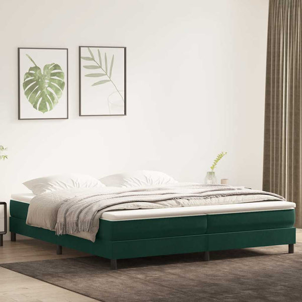 Boxspringbett Dunkelgrün 180x210 cm Samt