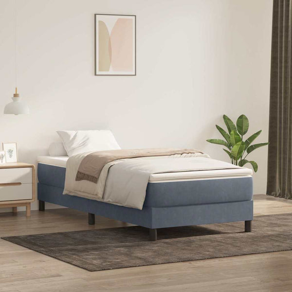 Boxspringbett Dunkelgrau 80x220 cm Samt