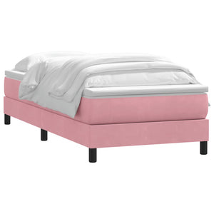 Boxspringbett Rosa 80x220 cm Samt mit Matratze