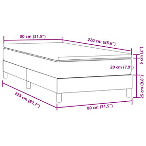 Boxspringbett Rosa 80x220 cm Samt mit Matratze