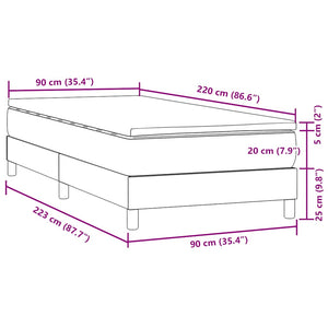 Boxspringbett Dunkelgrau 90x220 cm Samt mit Matratze