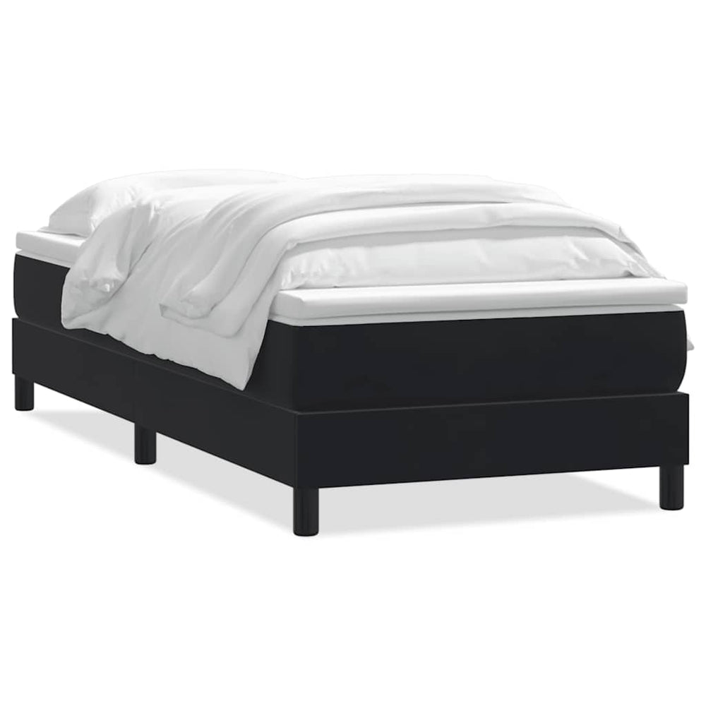 Boxspringbett mit Matratze Schwarz 90x220 cm Samt