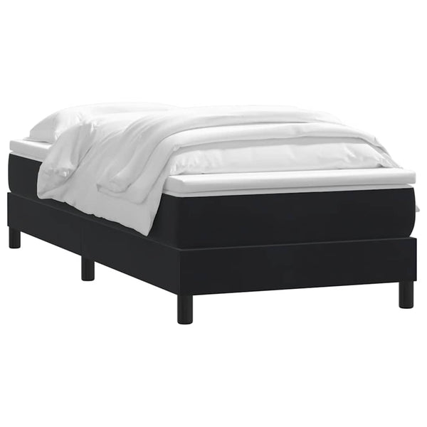 Boxspringbett mit Matratze Schwarz 90x220 cm Samt