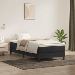 Boxspringbett mit Matratze Schwarz 90x220 cm Samt