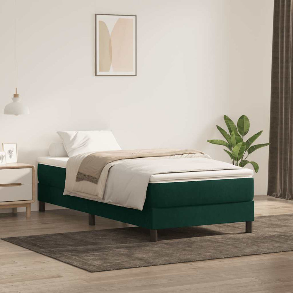 Boxspringbett Dunkelgrün 90x220 cm Samt