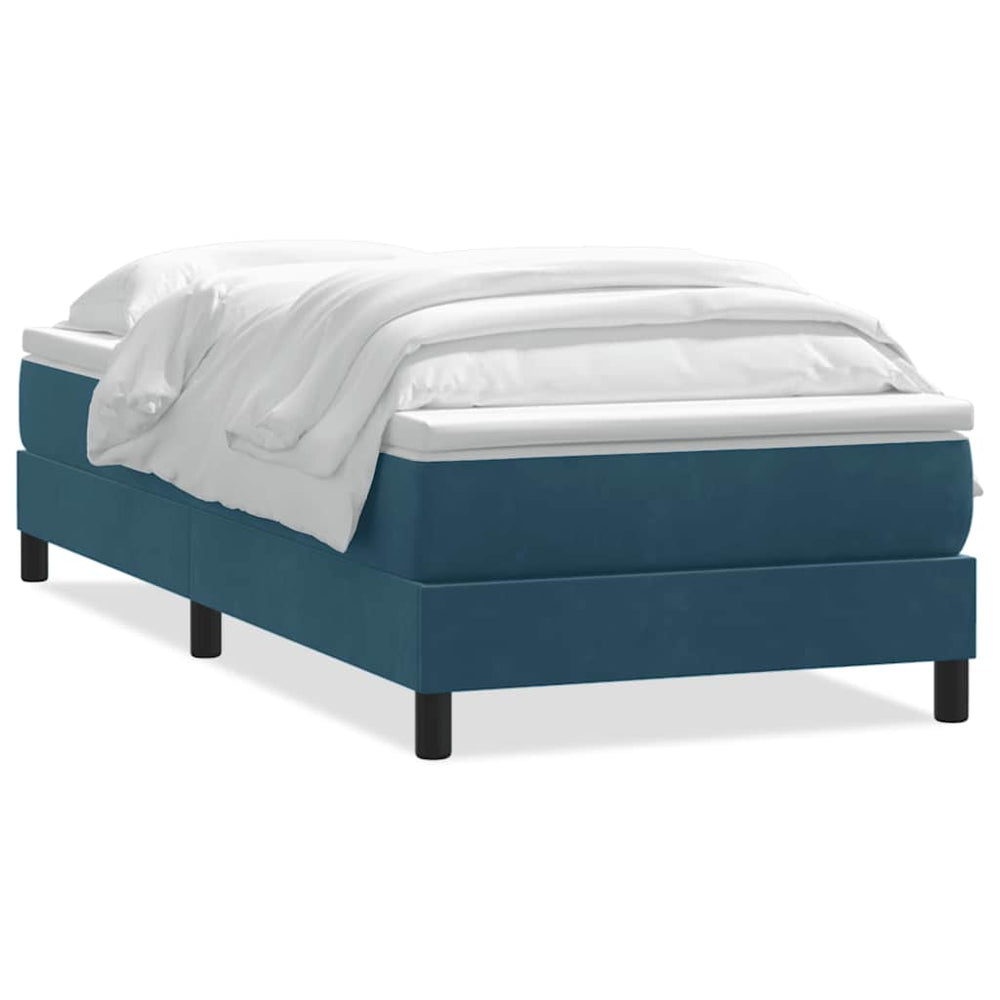 Boxspringbett Dunkelblau 90x220 cm Samt mit Matratze