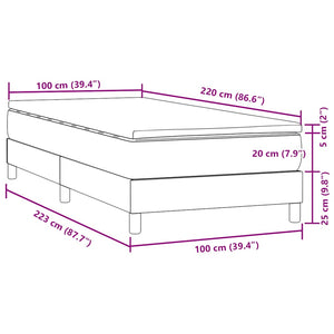 Boxspringbett mit Matratze Dunkelblau 100x220 cm