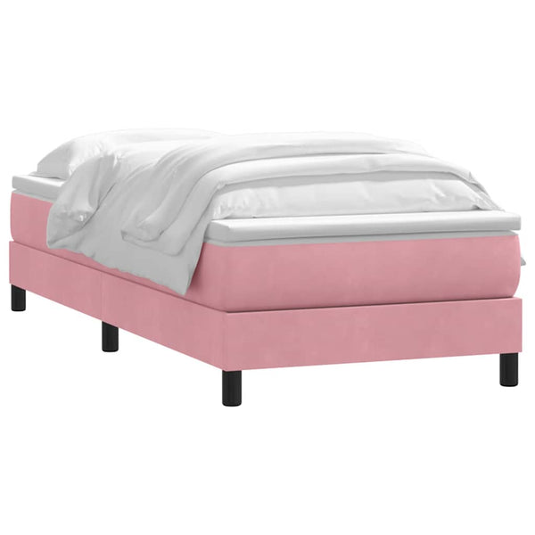 Boxspringbett Rosa Samt 100x220 cm mit Matratze