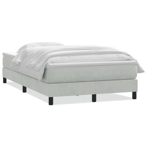 Boxspringbett Hellgrau Samt 120x220 cm